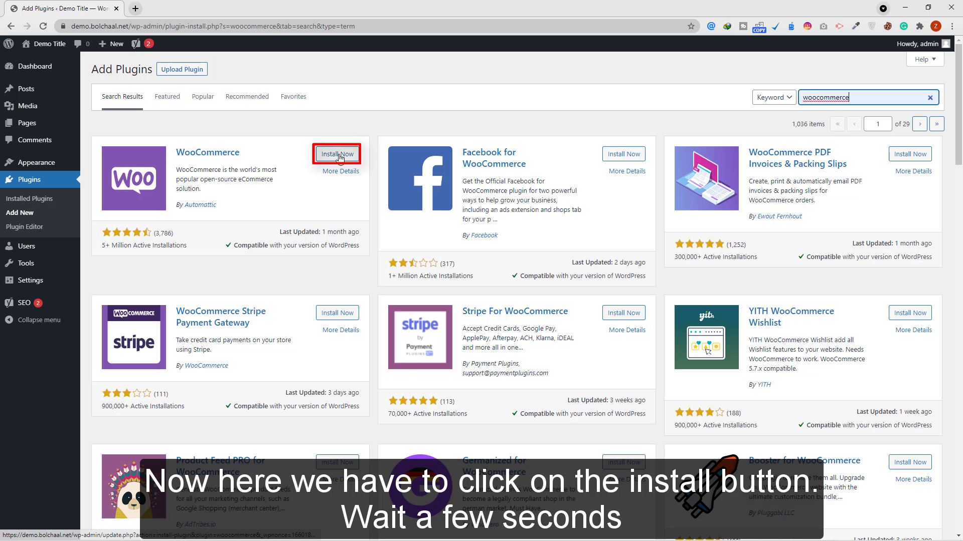 Now here we have to click on the install button