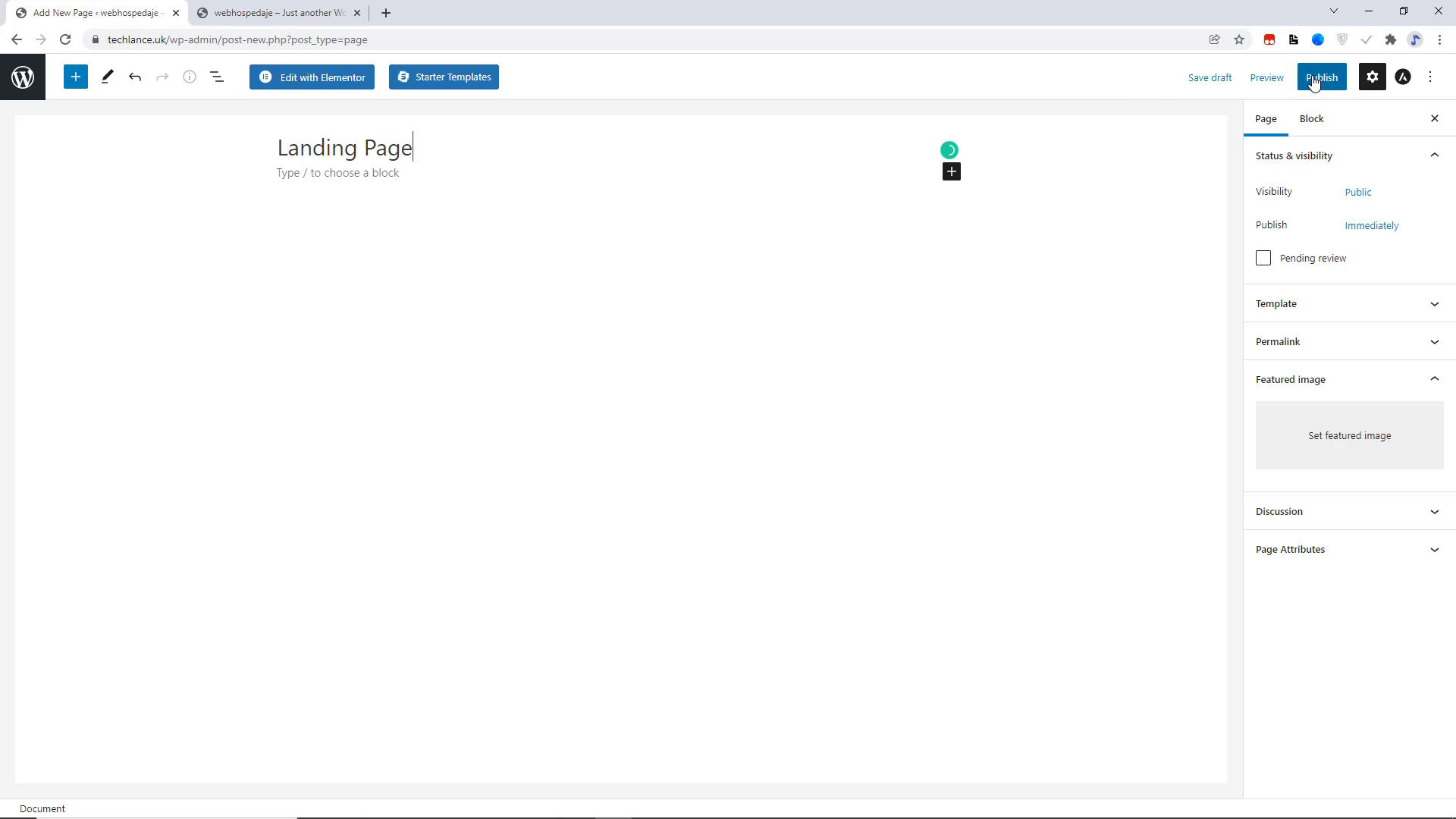 Next Click on the edit with the elementor button