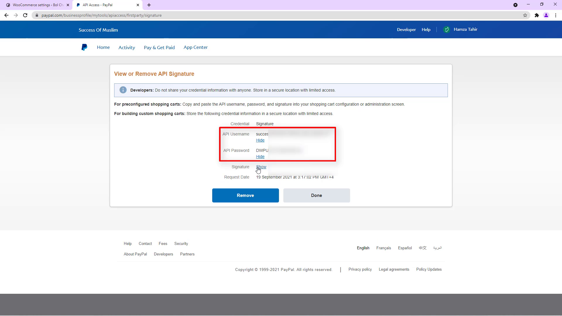So here we have to copy all the details. And put the details on the PayPal plugin