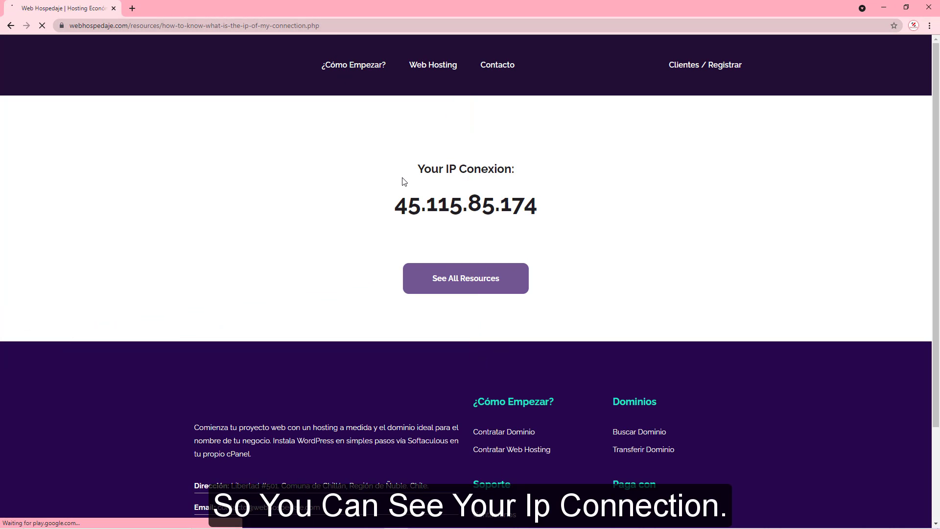  So You Can See Your Ip Connection.